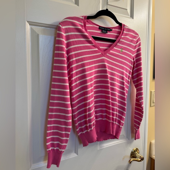 *NWOT* Ralph Lauren Striped V-Neck Sweater, Size Small - Picture 11 of 15